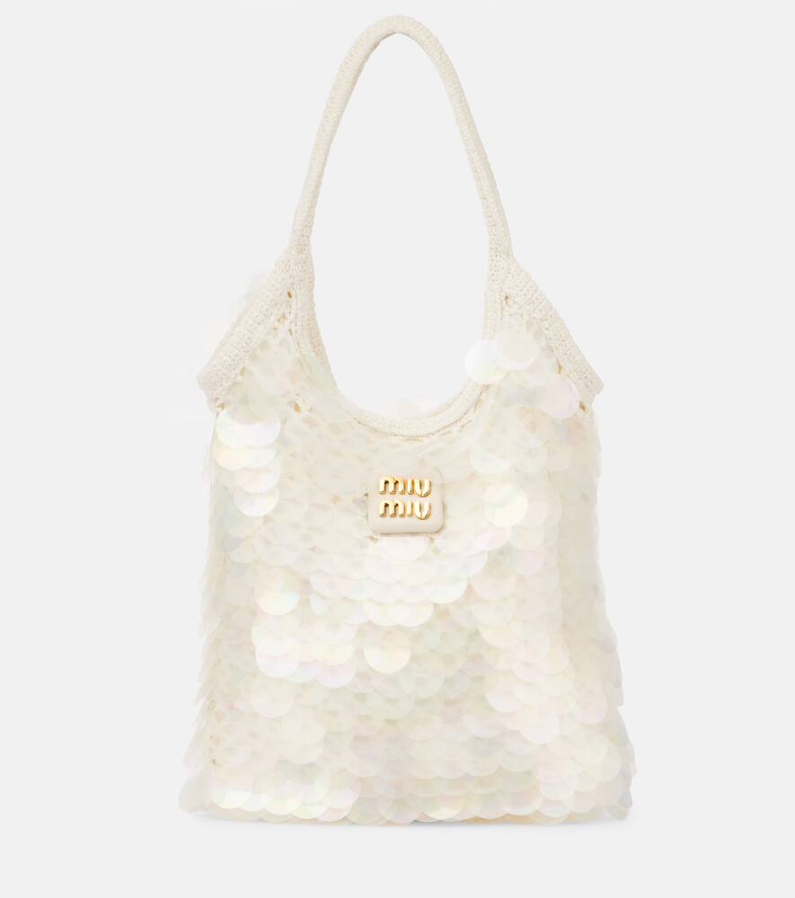 Miu Miu Ivy embroidered gabardine shopper
