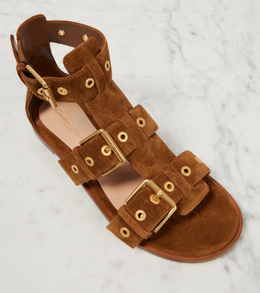 Gianvito Rossi Suede Sandals In Brown