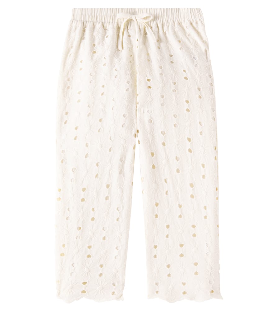 The New Society Creta Embroidered Cotton-blend Pants In Macadamia