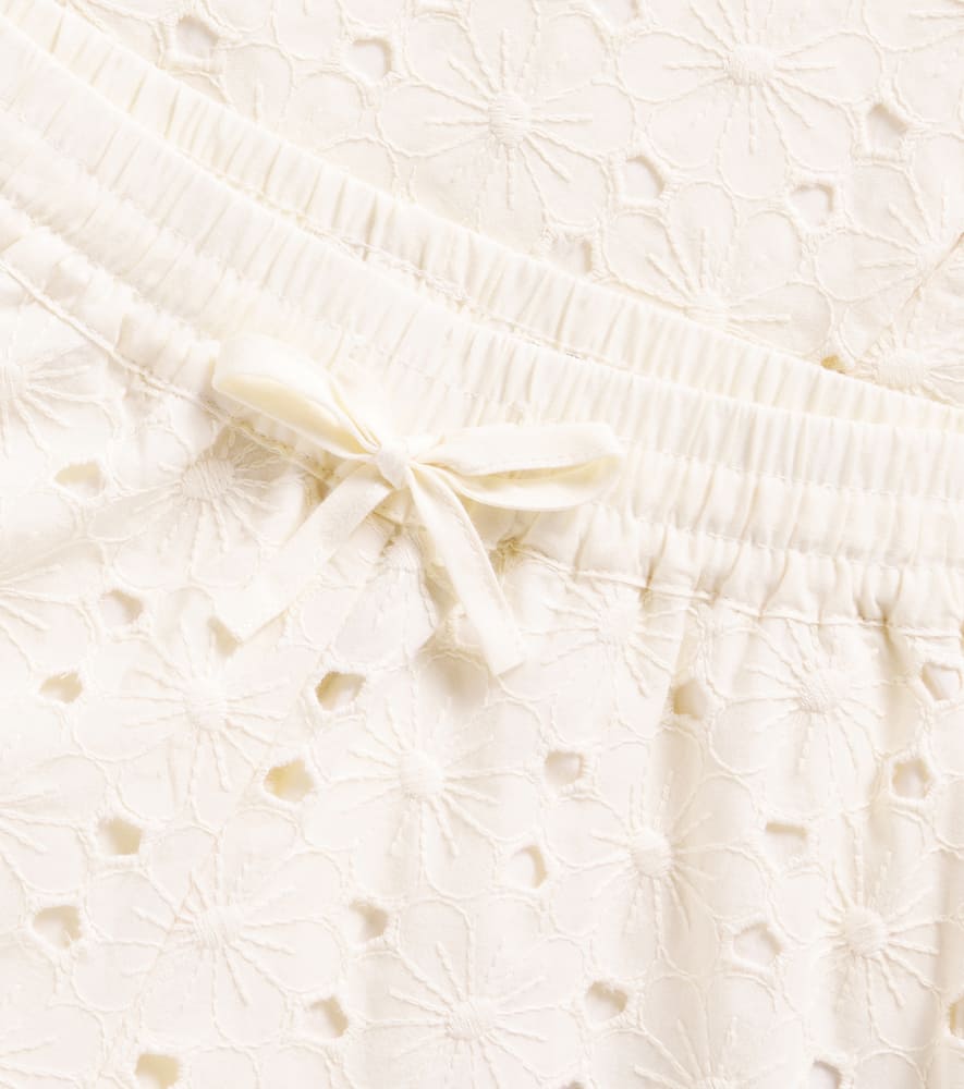 The New Society Creta Embroidered Cotton-blend Pants In Macadamia