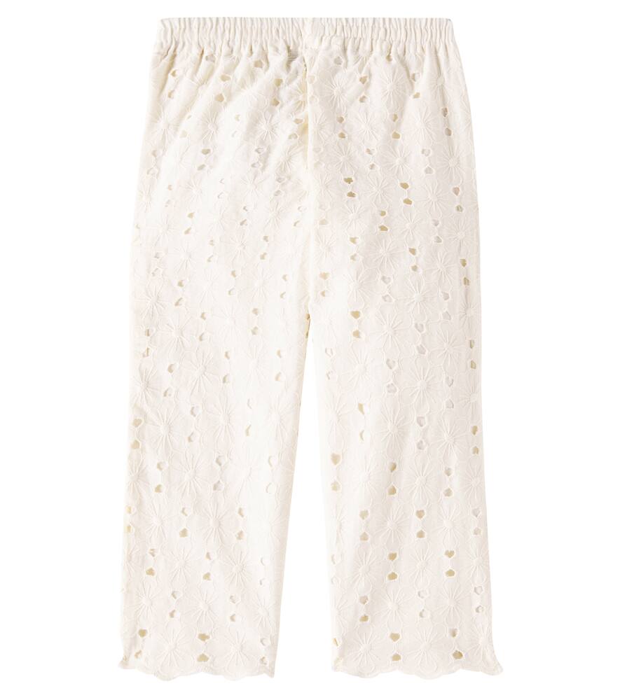 The New Society Creta Embroidered Cotton-blend Pants In Macadamia
