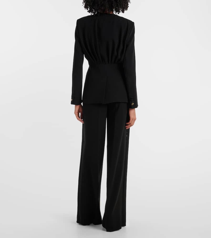 Max Mara Gradi Draped Crêpe Jacket In Black