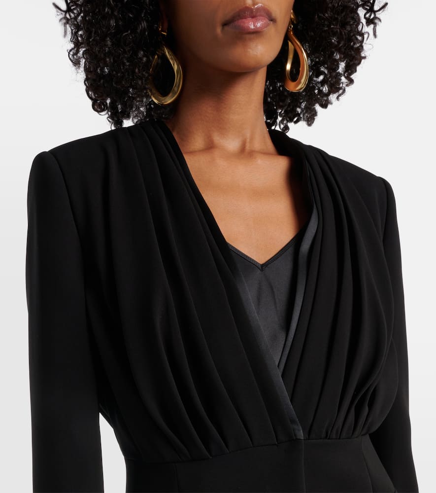 Max Mara Gradi Draped Crêpe Jacket In Black