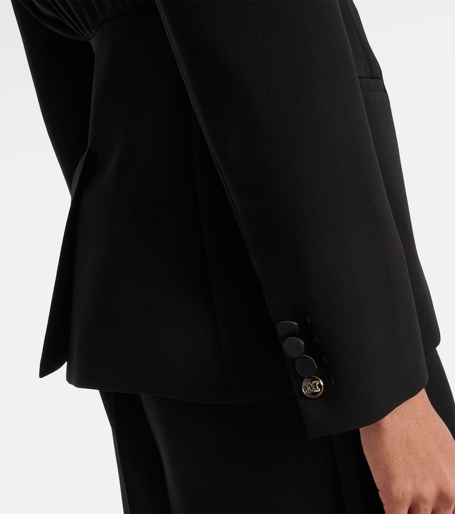 Max Mara Gradi Draped Crêpe Jacket In Black