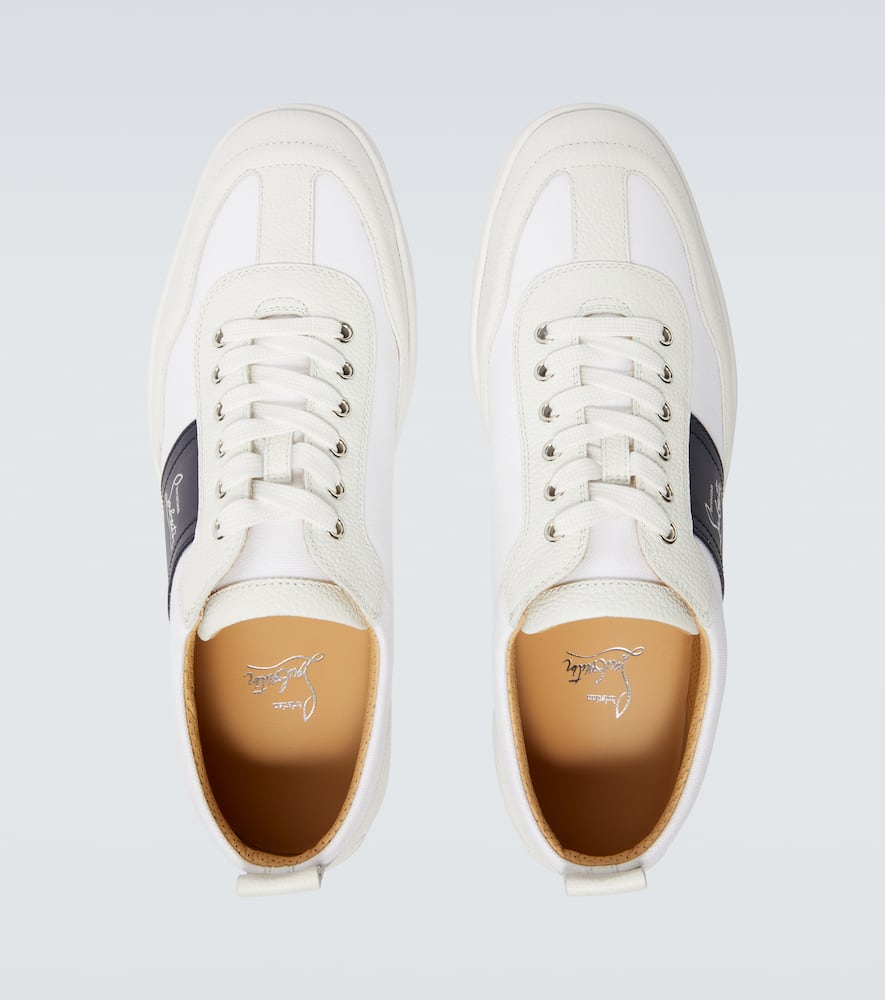 Christian Louboutin Retero Leather And Canvas Sneakers