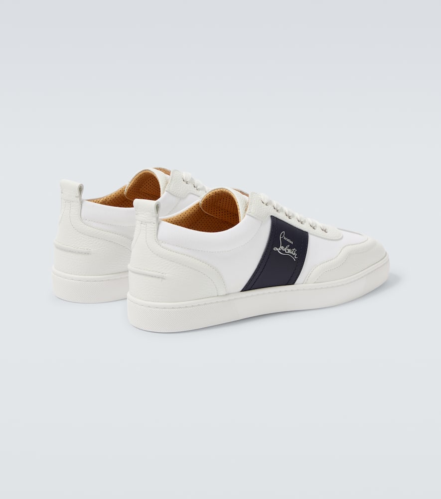 Christian Louboutin Retero Leather And Canvas Sneakers