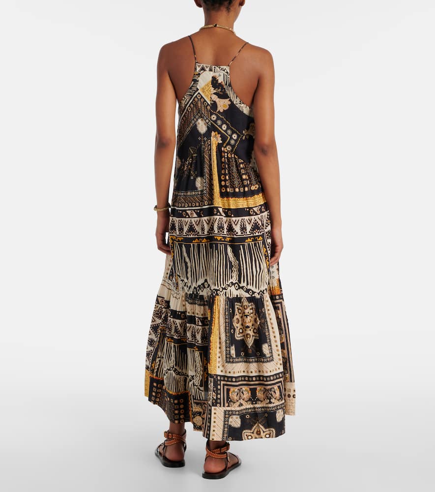 Isabel Marant Étoile Isabel Marant Etoile 'sabba' Black Long Dress With Thin Straps And V-neck In Cotton Woman In Multicoloured