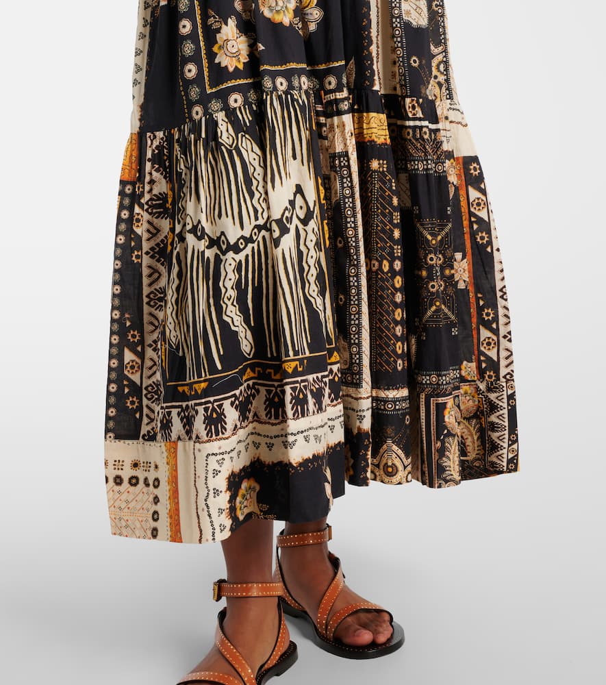Isabel Marant Étoile Isabel Marant Etoile 'sabba' Black Long Dress With Thin Straps And V-neck In Cotton Woman In Multicoloured