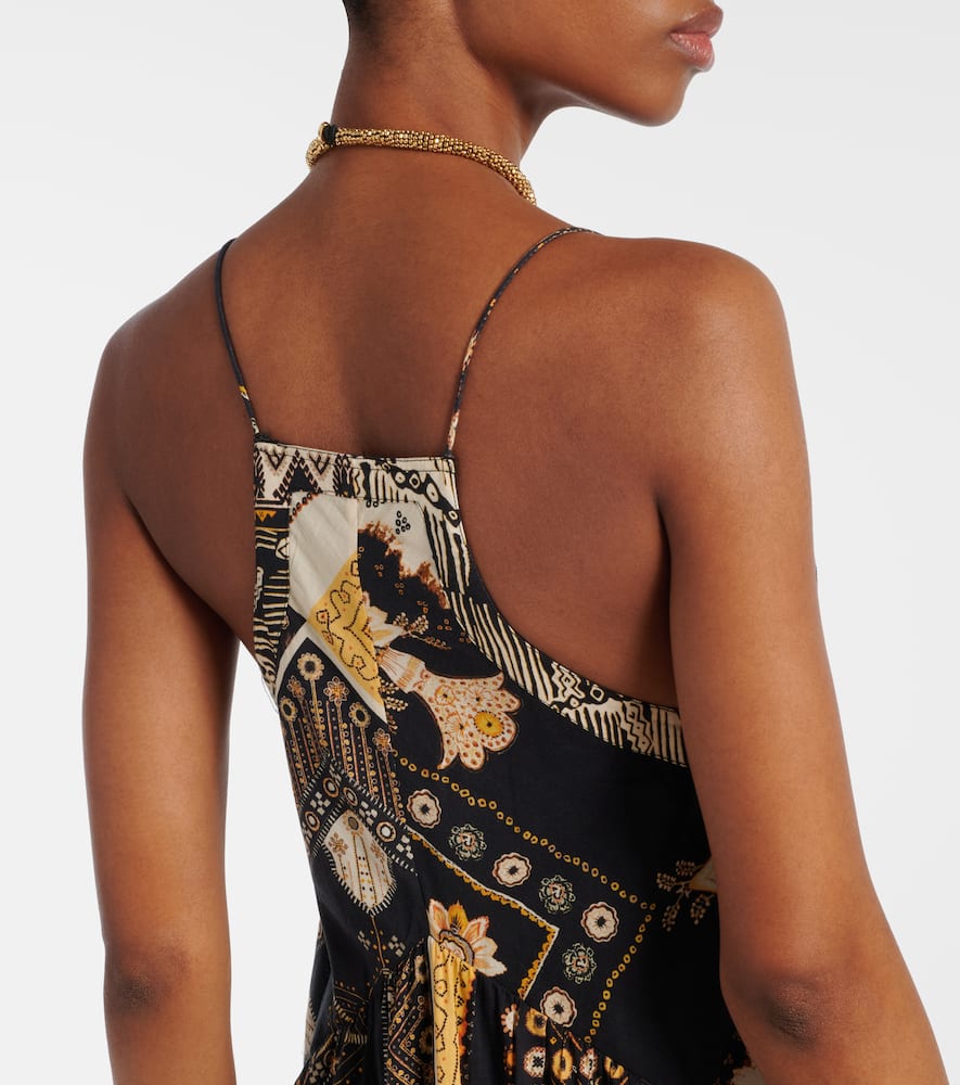 Isabel Marant Étoile Isabel Marant Etoile 'sabba' Black Long Dress With Thin Straps And V-neck In Cotton Woman In Multicoloured