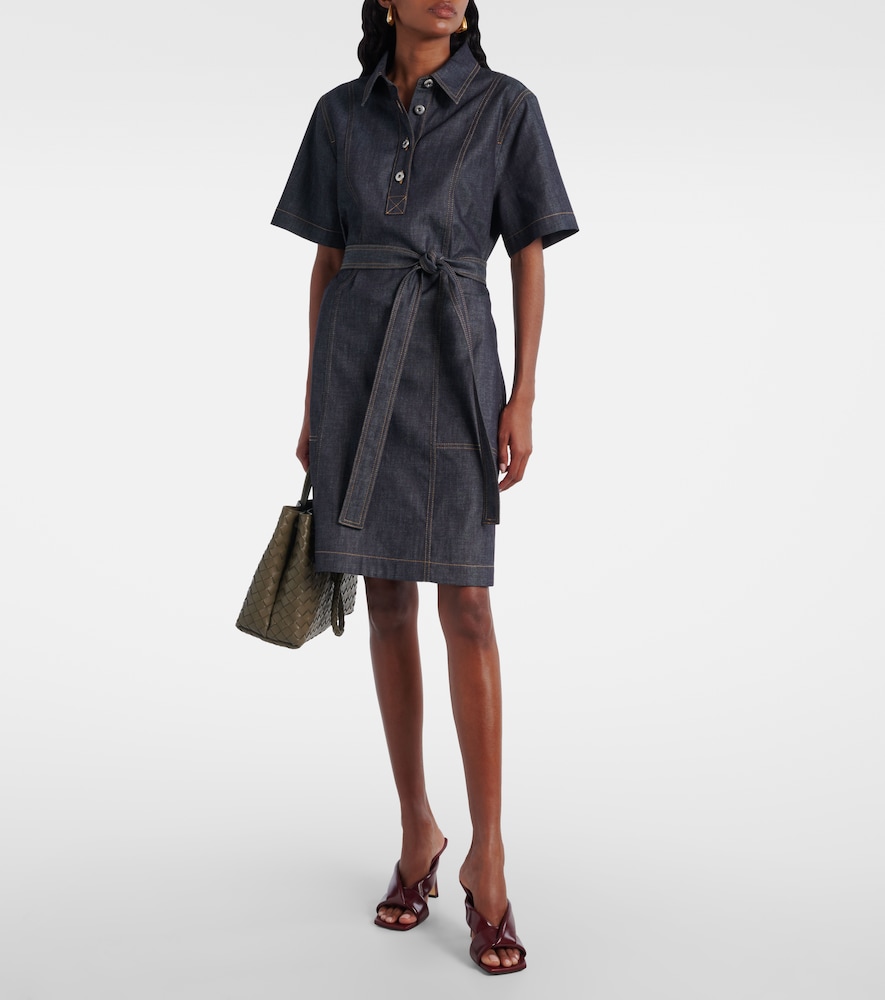  Bottega Veneta Bottega Veneta Midikleid Aus Denim 