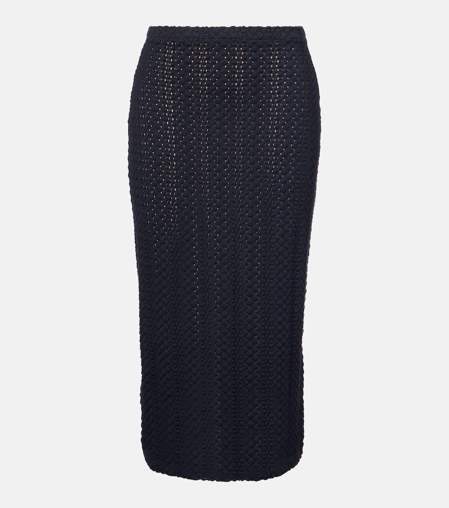 Knitted cotton pencil skirt