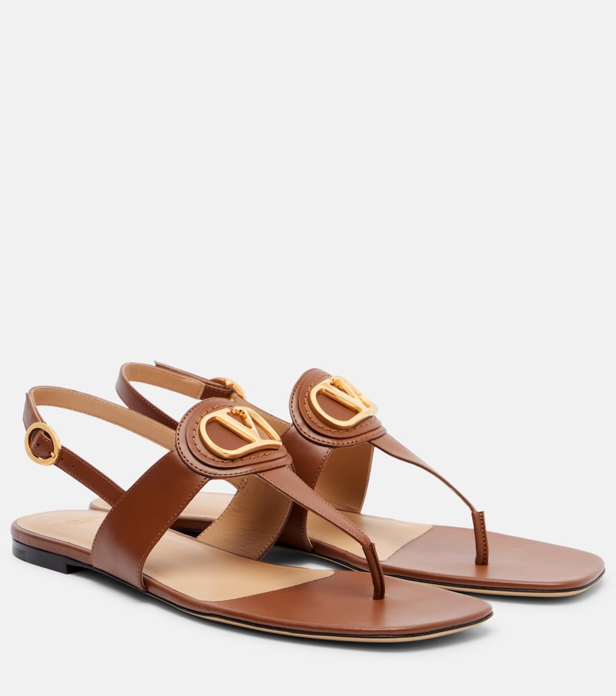 Garavani Vlogo Signature Leather Thong Sandals