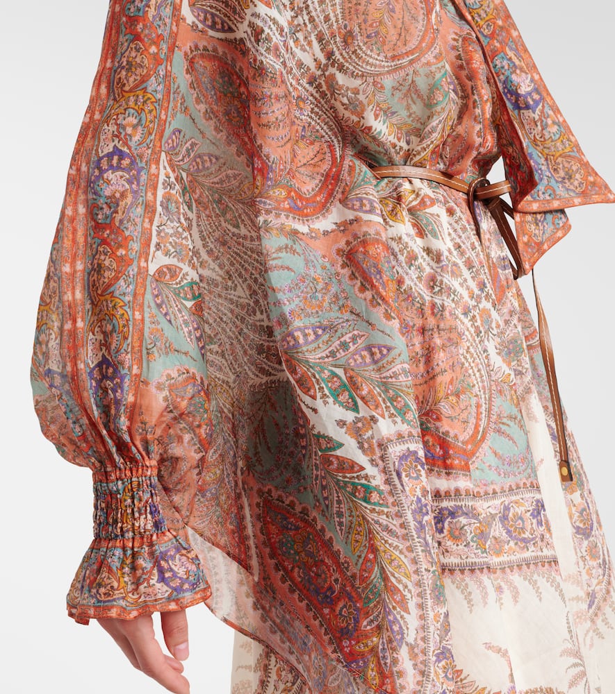Zimmermann Paisley Ramie Rhiannon Midi Dress