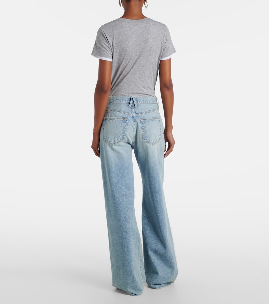 Slvrlake Nico Distressed Mid-rise Wide-leg Jeans In Blue
