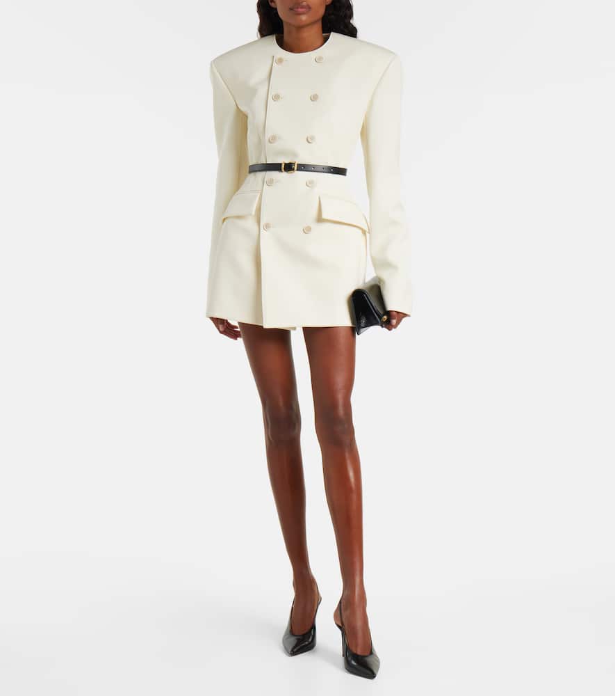 Wardrobe.nyc Wardrobe. Nyc Rhw Double-breasted Minidress In White