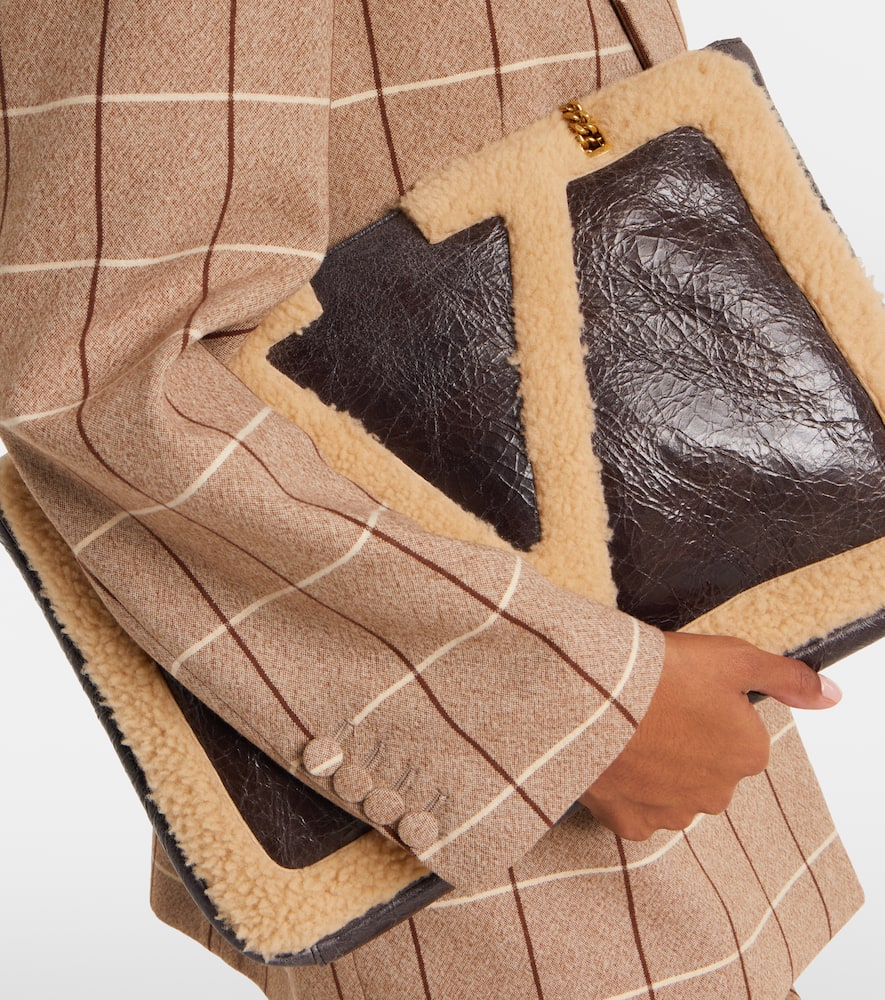 Valentino Checked Double-breasted Virgin Wool Blazer In Animal Print