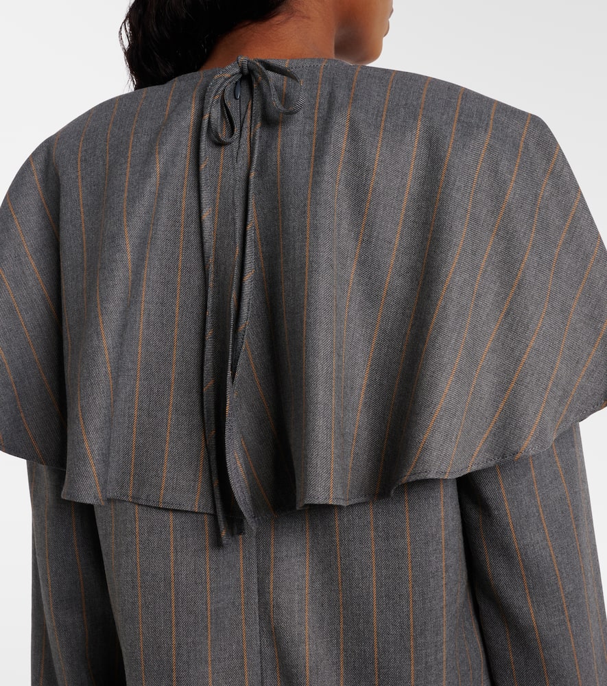 Ganni Pinstripe Minidress In Gray