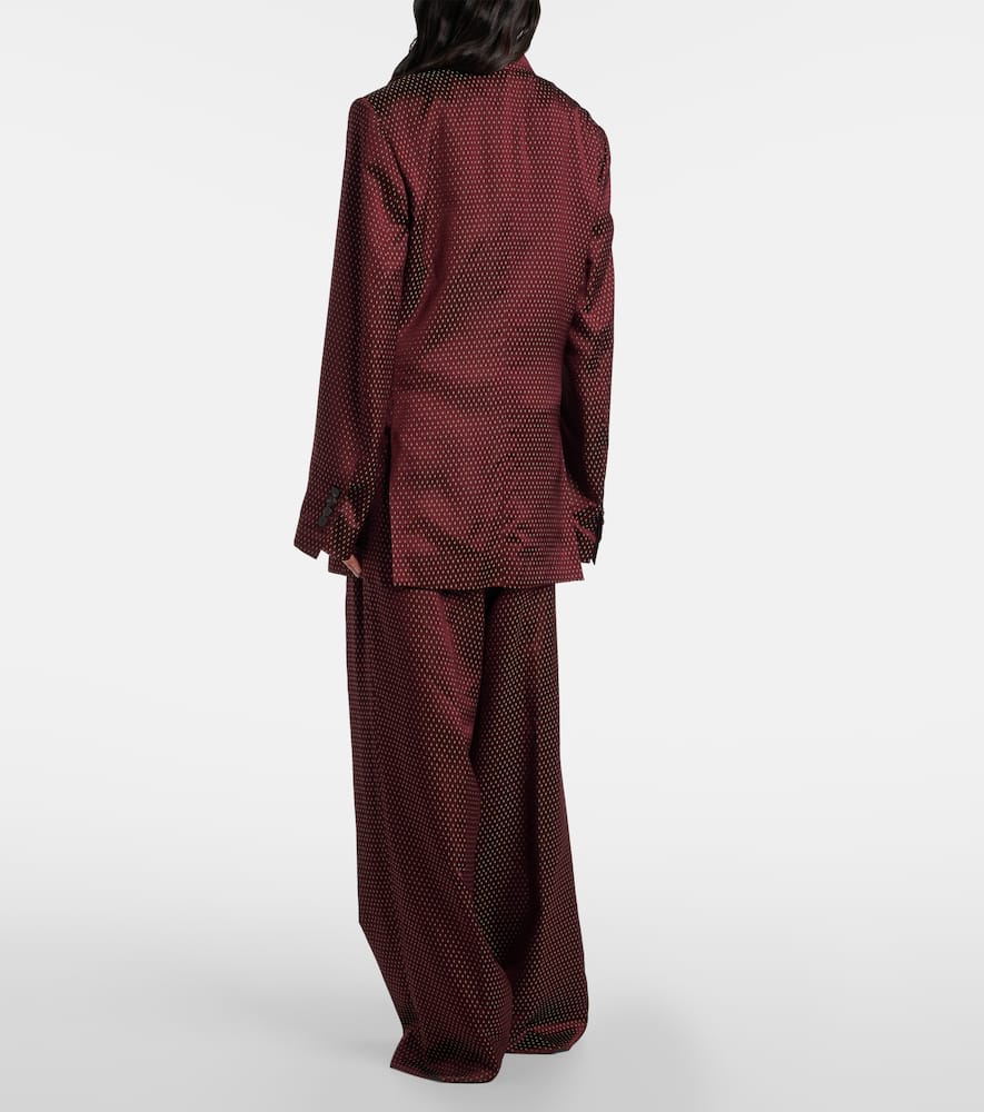 Dries Van Noten Belted High-rise Wide-leg Pants In Burgundy