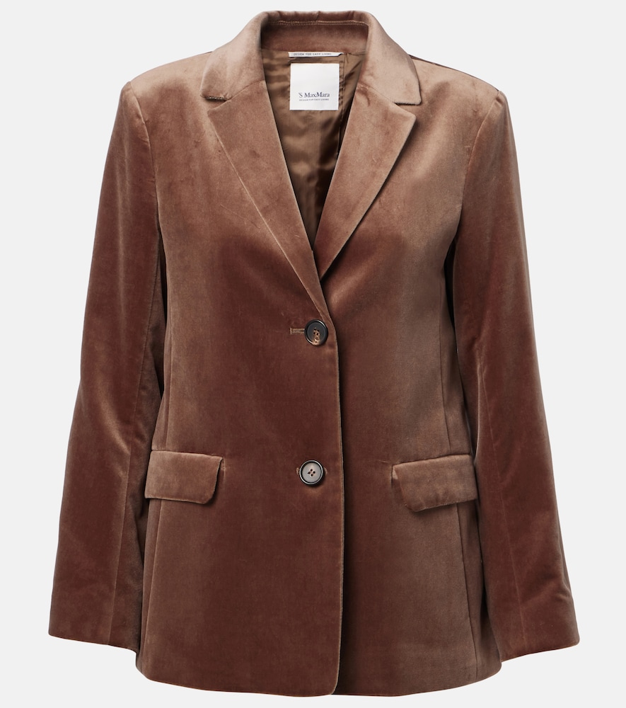 's Max Mara Agata Cotton Velvet Blazer In Brown