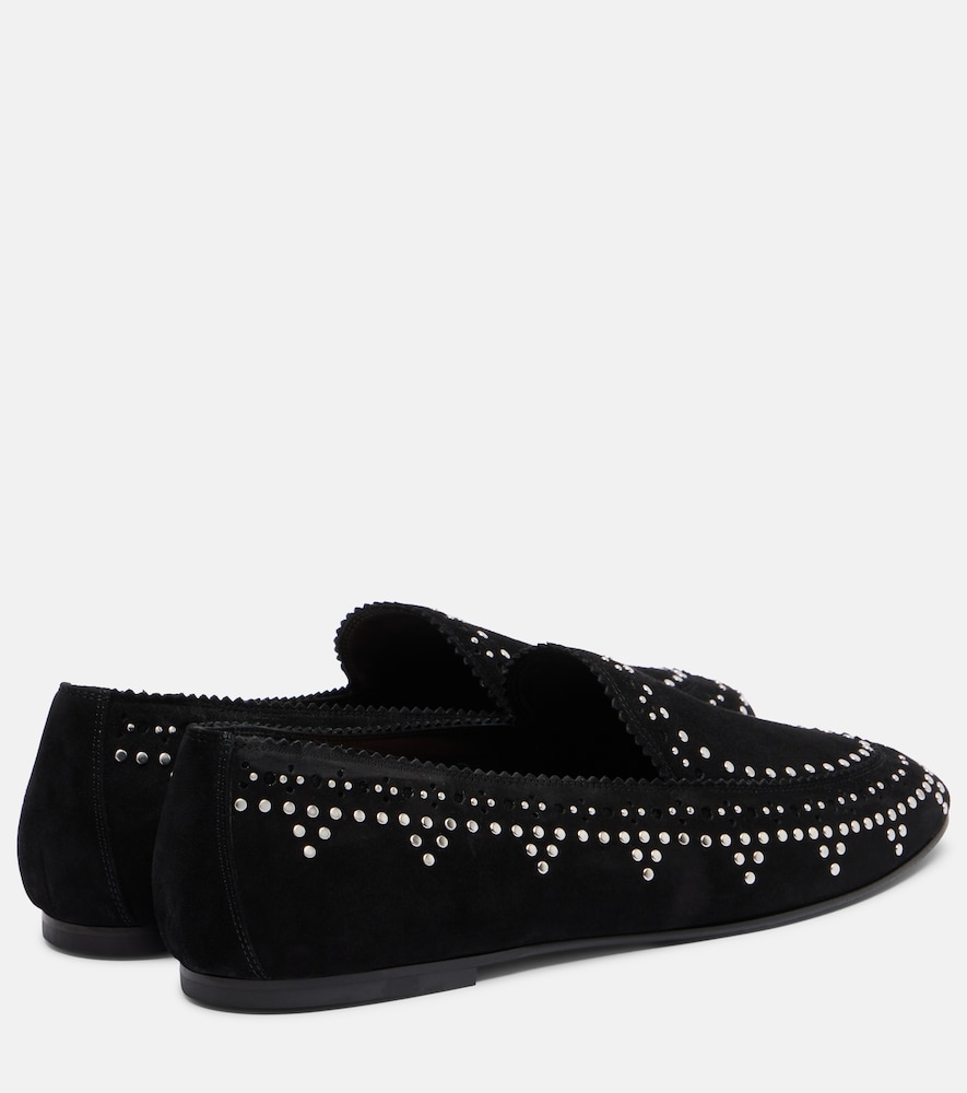  Aquazzura Aquazzura Skye Studded Suede Loafers 