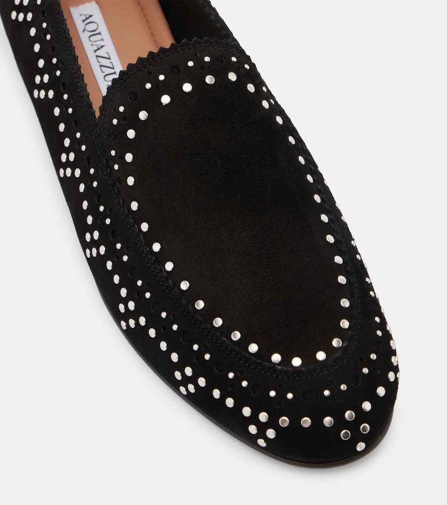  Aquazzura Aquazzura Skye Studded Suede Loafers 