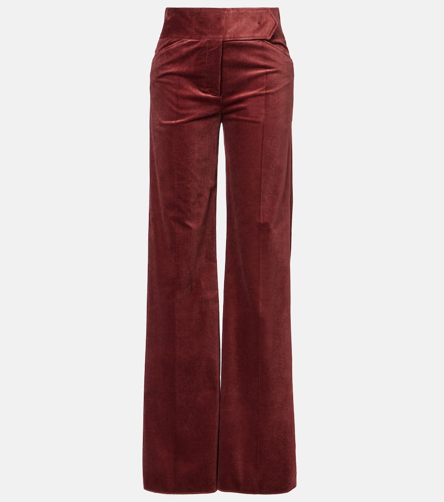 Dorothee Schumacher Twisted Structure Corduroy Flared Pants In Red