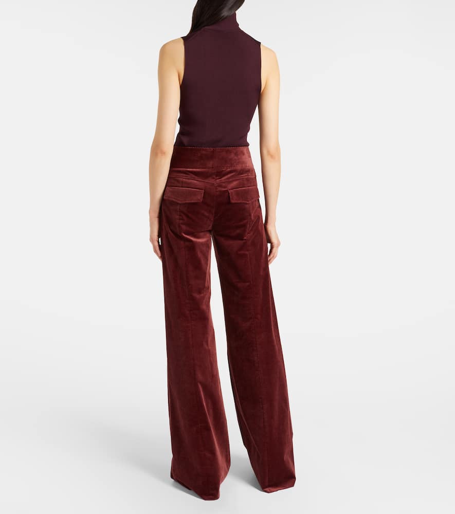 Dorothee Schumacher Twisted Structure Corduroy Flared Pants In Red