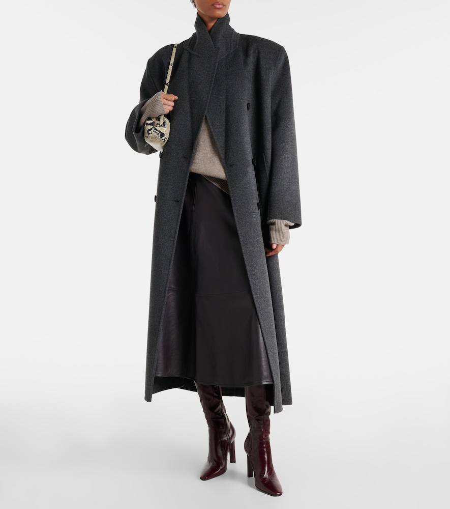  The Frankie Shop The Frankie Shop Savil Leather Midi Skirt 