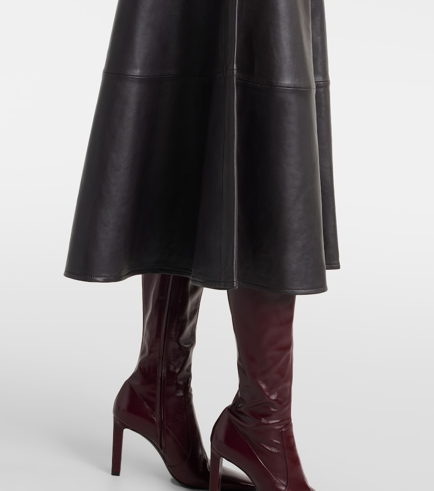 The Frankie Shop The Frankie Shop Savil Leather Midi Skirt 