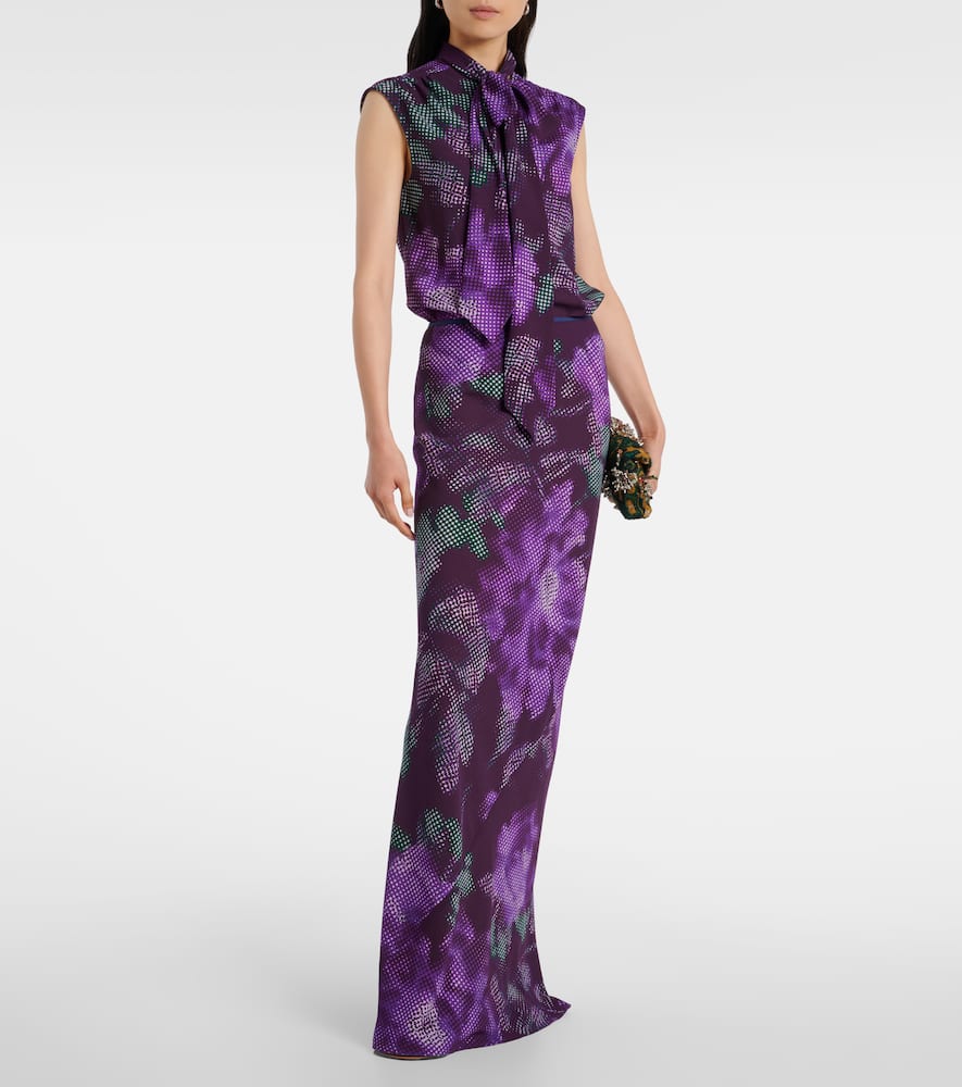 Dries Van Noten Floral Maxi Skirt In Multi