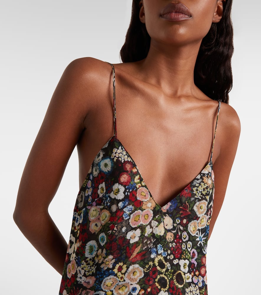 Khaite Taja Floral-print Silk-chiffon Maxi Dress In Multi