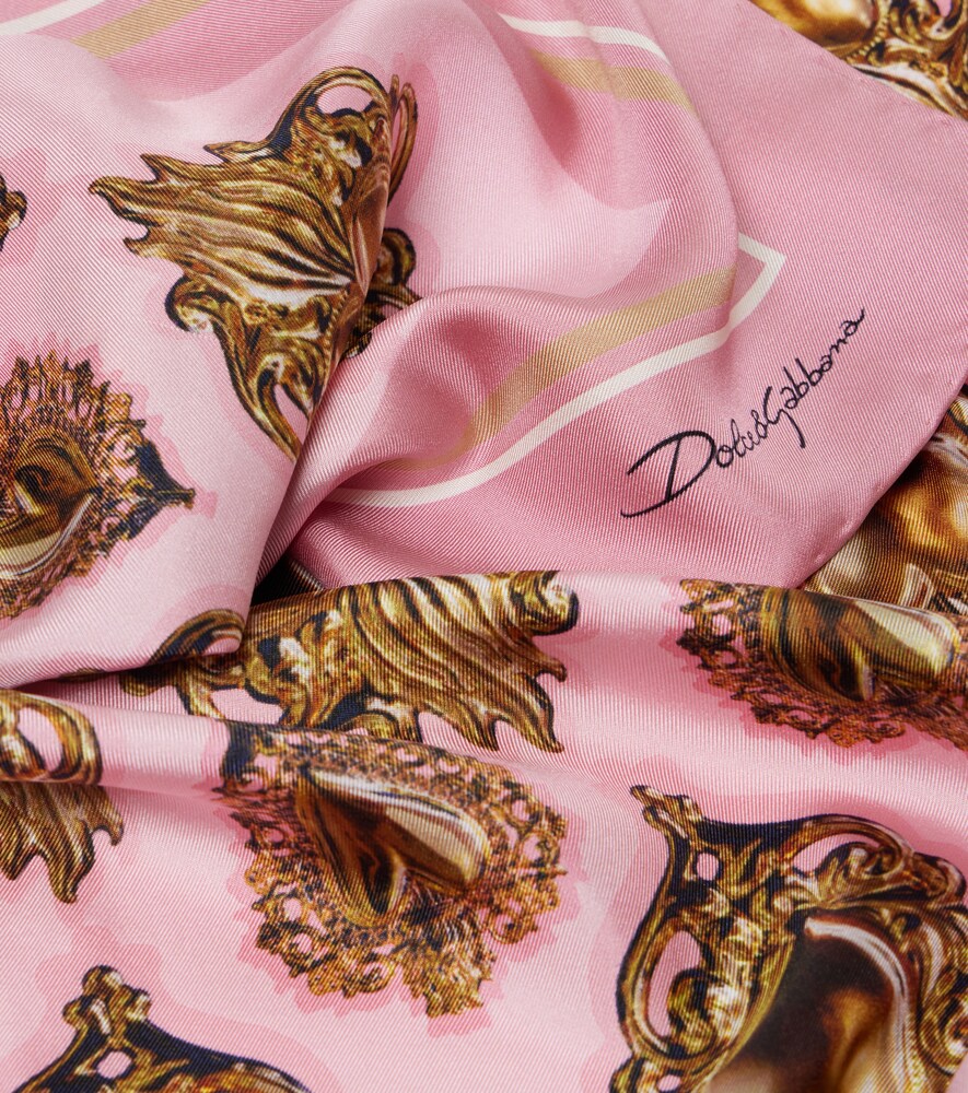  Dolce&gabbana Dolce&gabbana Printed Silk Scarf 