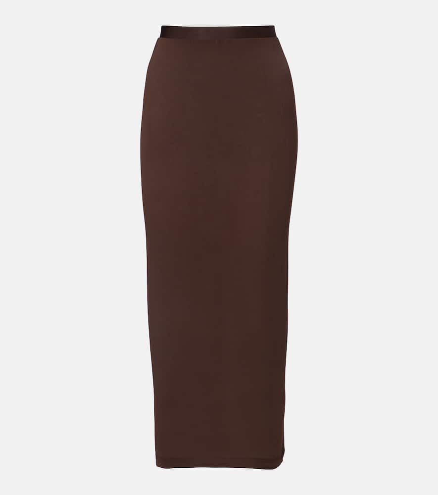 Wardrobe.nyc Sheer Midi Skirt In Brown