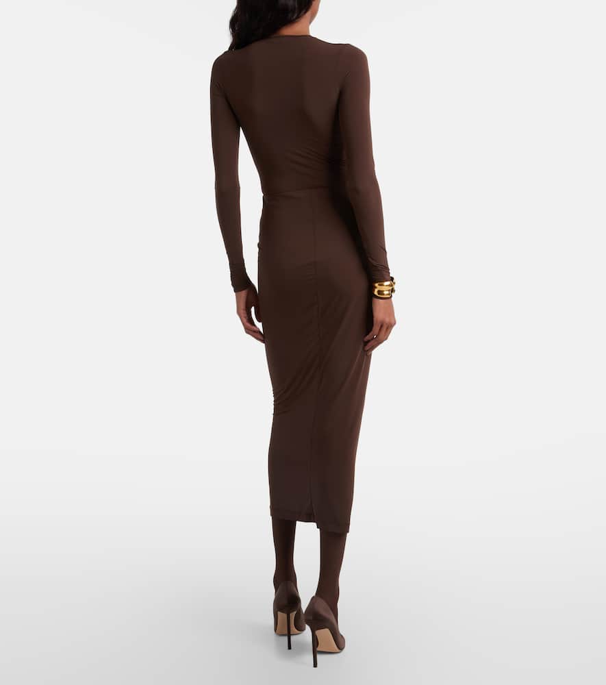 Wardrobe.nyc Sheer Midi Skirt In Brown