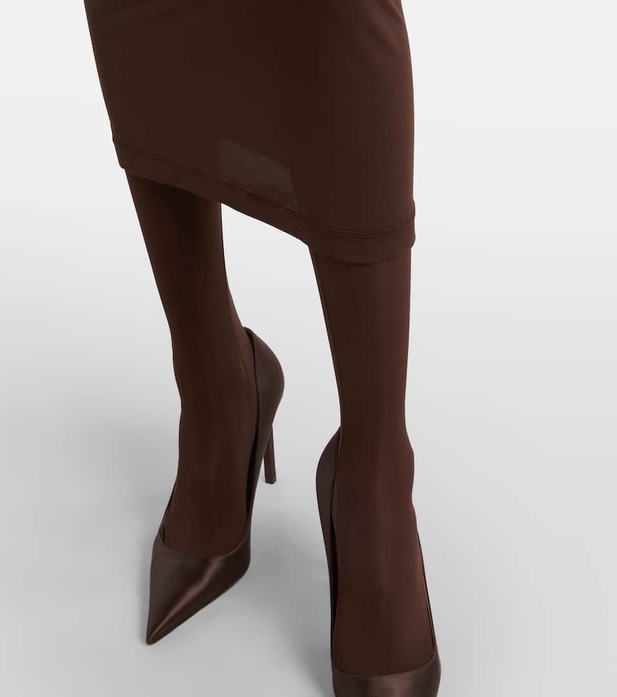 Wardrobe.nyc Sheer Midi Skirt In Brown