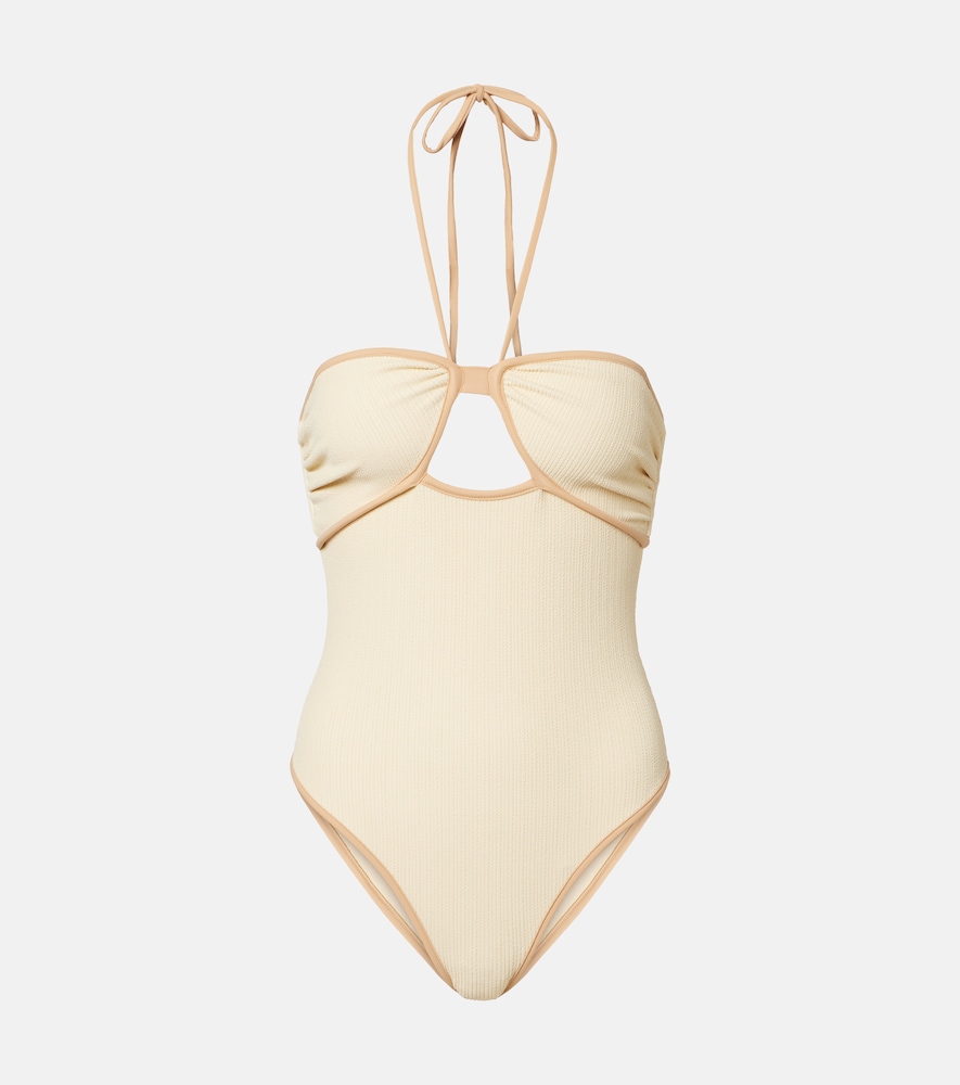 Johanna Ortiz Women's White Cutout Halterneck Swimsuit UK Size 14 - Mytheresa
