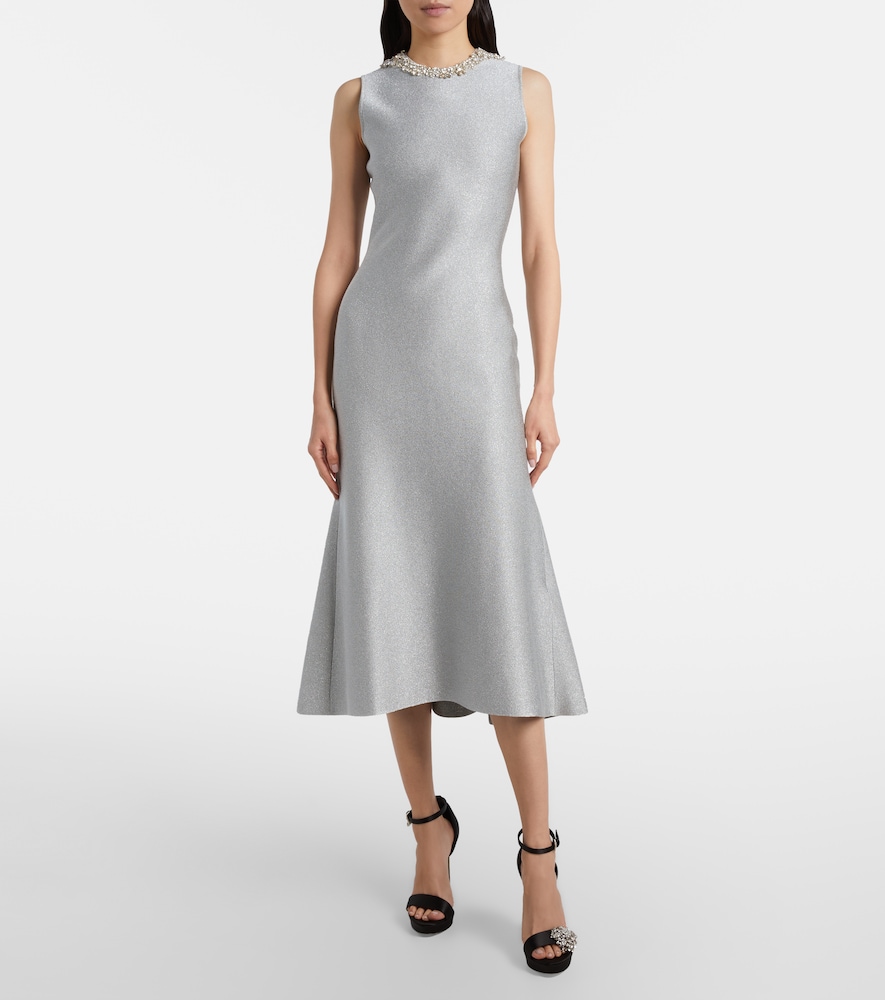 McQueen Embellished lamé cocktail dress
