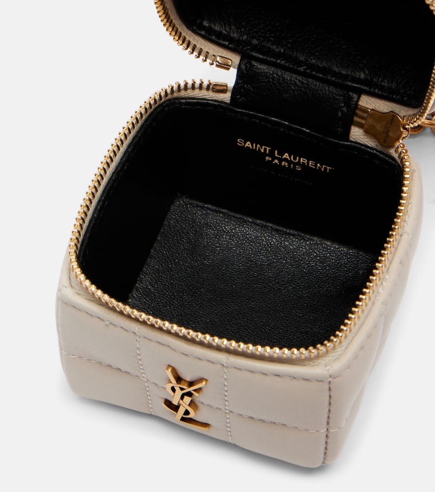 Saint Laurent Cassandre Carré Mini Leather Box Bag In White
