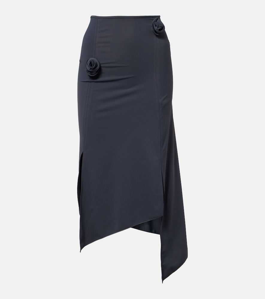 Coperni Floral-appliqué jersey midi skirt