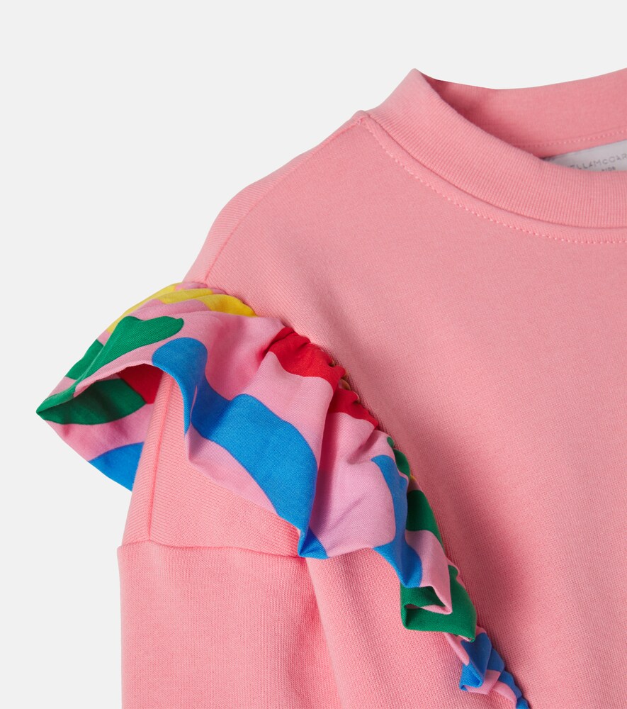  Stella Mccartney Kids Stella Mccartney Kids Ruffled Cotton Jersey Sweatshirt 