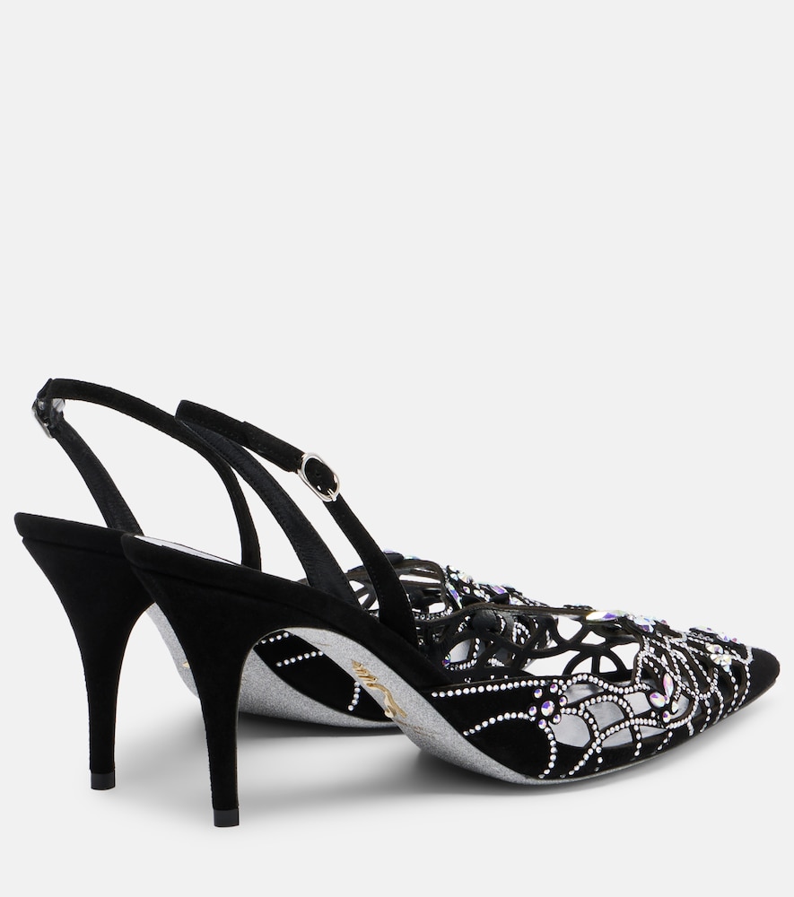 Embellished Suede Slingback