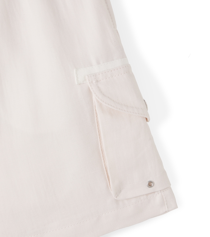  Brunello Cucinelli Kids Brunello Cucinelli Kids Linen And Cotton Cargo Shorts 