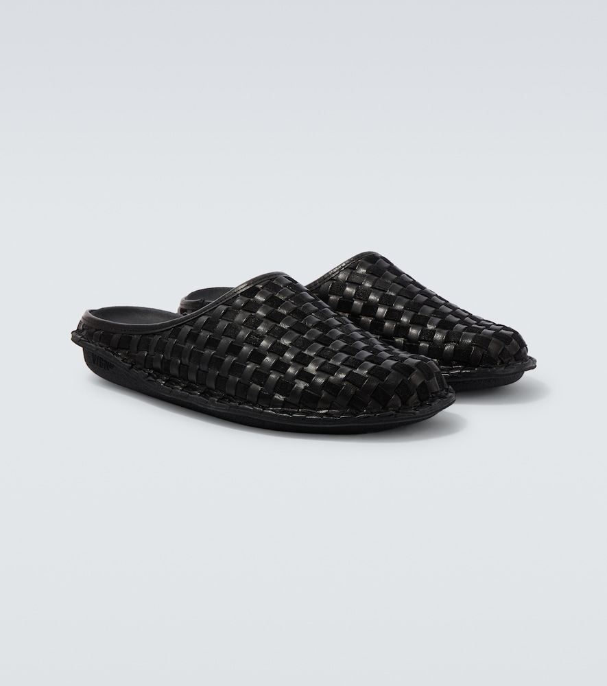  Comme Des Garcons Homme Comme Des Garçons Homme X Vibae Pantoletten Aus Leder Und Veloursleder 
