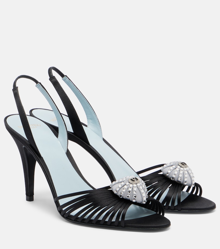 Valentino Garavani Caur Royal satin slingback sandals