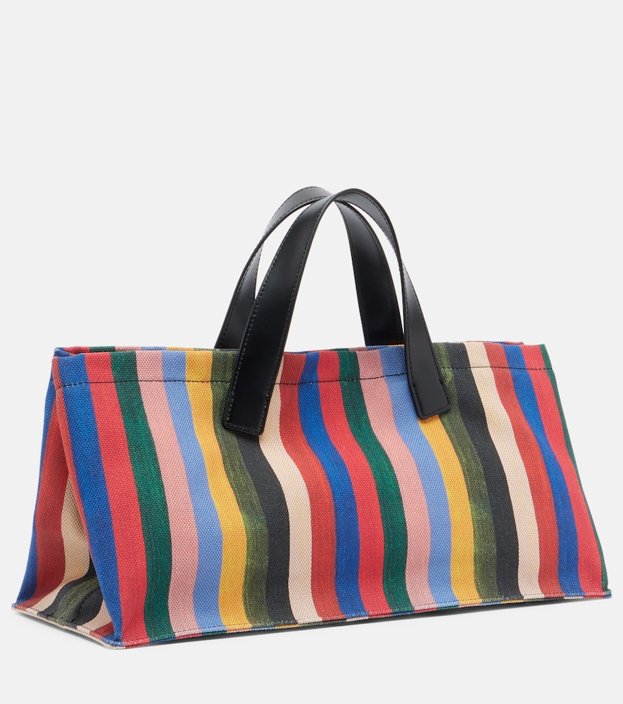 Port Medium Striped Canvas Tote Bag