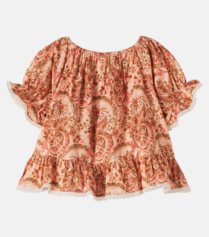  Zimmermann Kids Zimmermann Kids Top Aster Aus Baumwolle Mit Spitze 
