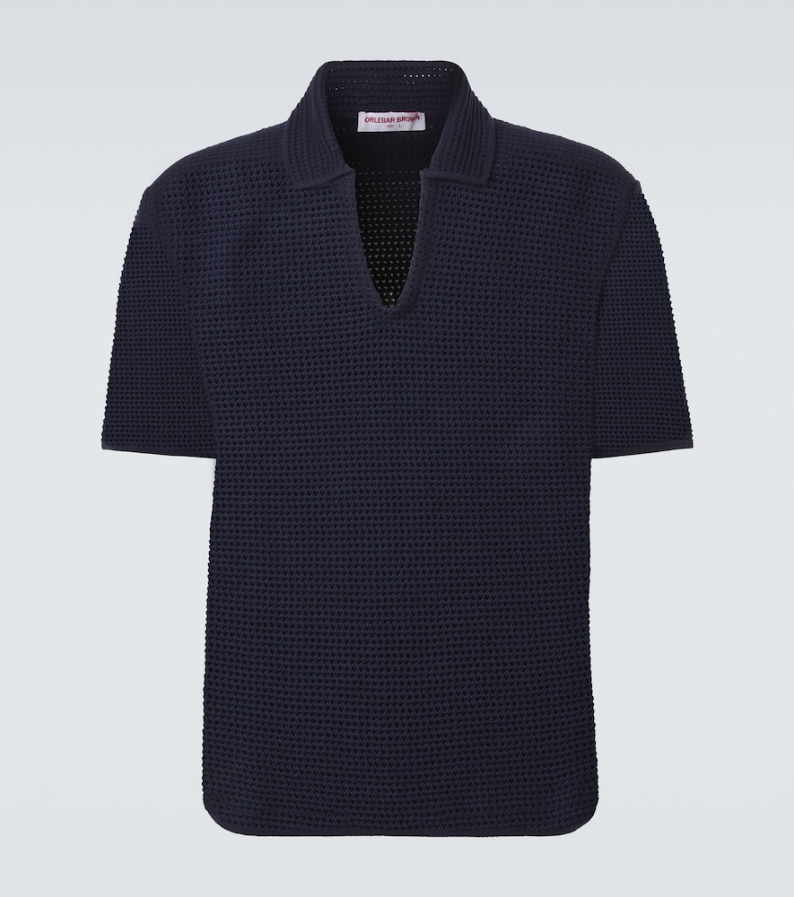Orlebar Brown Batten crochet cotton polo shirt