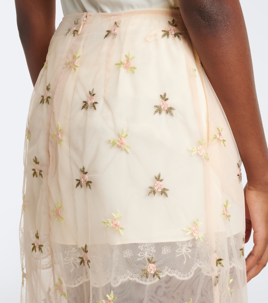 Embroidered Tulle Midi