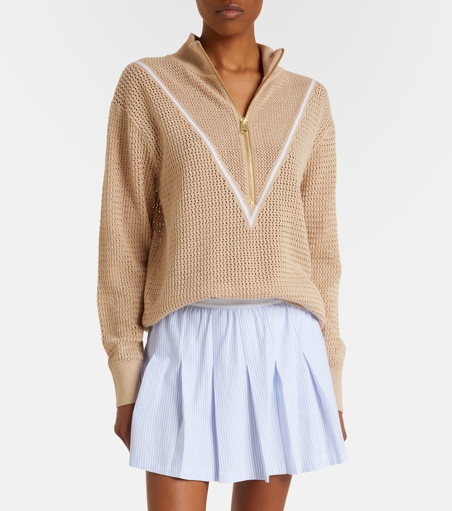 Varley Calva open-knit cotton half-zip sweater