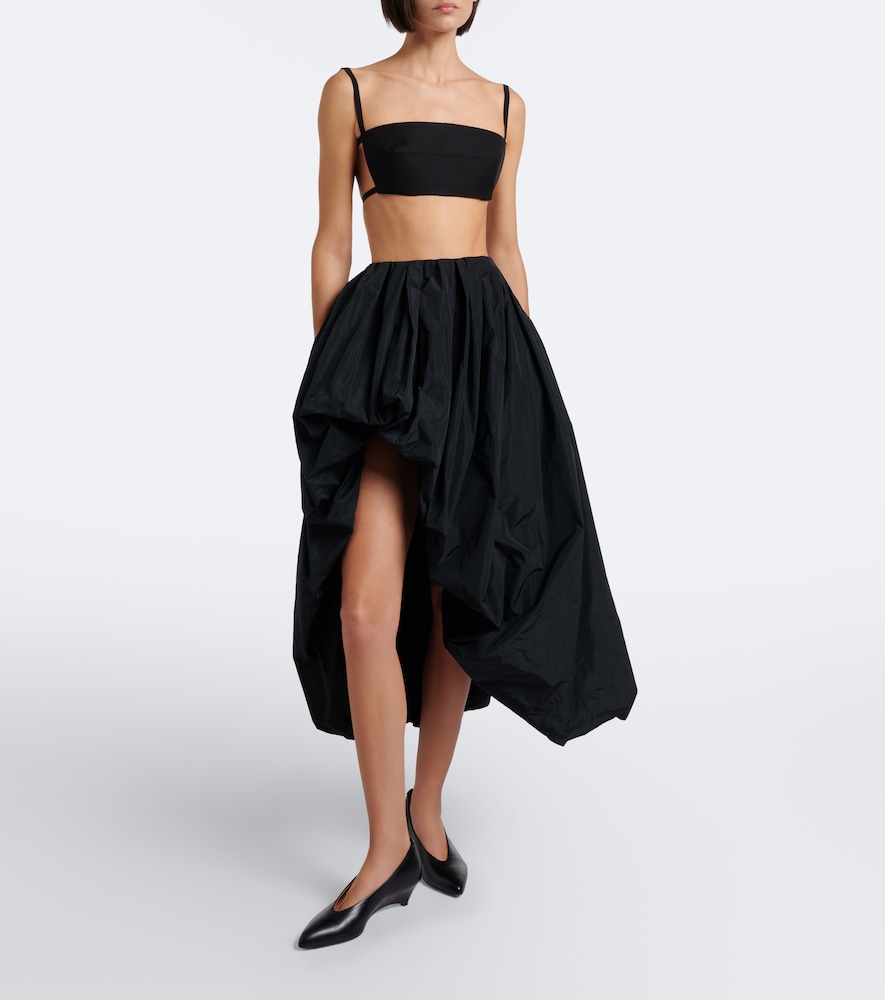 Open-Back Wool And Silk Bandeau Top
